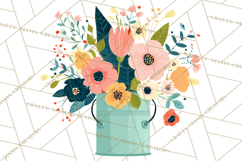 Spring Garden Tools and Floral Gardening Clipart PNG Product Image 2