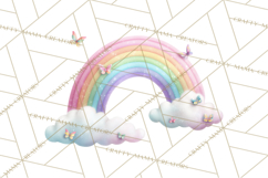 Rainbow Clipart, Pastel Rainbow Clip Art PNG, Spring Color Product Image 2