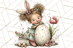 Easter Kids Clipart, Cute Easter Children, Bunny Ear Png Product Image 3