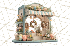 Easter Bunny PNG Clipart Spring Market Stall Eggs Basket Product Image 3