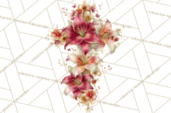 Easter Lily Cross Clipart, Pastel Bold Christian Crosses Png Product Image 3