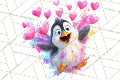 Kawaii Valentine Animals, Cute Heart Love Animals Png Product Image 3