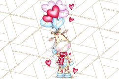 Valentine Animals Clipart Cute Cartoon Characters PNG Product Image 3