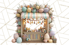 Easter Bunny PNG Clipart Spring Market Stall Eggs Basket Product Image 4
