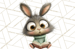 Bookish Bunnies PNG Clipart, Cozy Bunny Reading Product Image 4