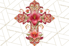 Easter Lily Cross Clipart, Pastel Bold Christian Crosses Png Product Image 5