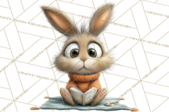 Bookish Bunnies PNG Clipart, Cozy Bunny Reading Product Image 5