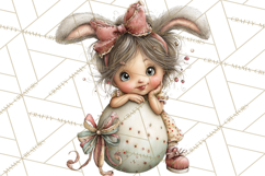 Easter Kids Clipart, Cute Easter Children, Bunny Ear Png Product Image 5