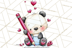 Valentine Animals Clipart Cute Cartoon Characters PNG Product Image 5