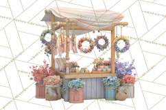 Easter Bunny PNG Clipart Spring Market Stall Eggs Basket Product Image 5