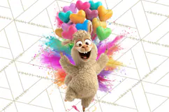 Kawaii Valentine Animals, Cute Heart Love Animals Png Product Image 5