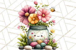 Spring Mini World Clipart, Cute Kawaii Garden Scenes PNG Product Image 2