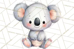 Watercolor Baby Animals, Cute Kawaii Forest Zoo Farm Ocean Product Image 2