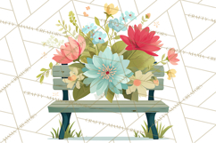 Spring Garden Tools and Floral Gardening Clipart PNG Product Image 2