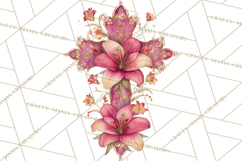 Easter Lily Cross Clipart, Pastel Bold Christian Crosses Png Product Image 2