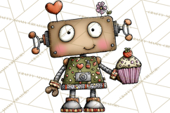 Adorable Birthday Robot Clipart, Playful Toy Robot Clip Art Product Image 4