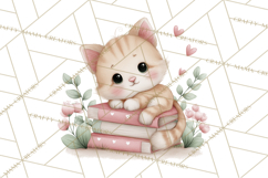 Valentine Animals Reading Books Clipart, Heart Storytime PNG Product Image 4