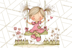 Adorable Spring Kids Clipart, Playful Children Clip Art PNG Product Image 4