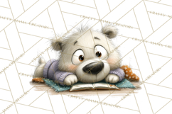 Bookish Bears PNG Clipart, Cozy Bear Reading, Cute Cartoon Product Image 4