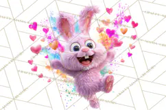 Kawaii Valentine Animals, Cute Heart Love Animals Png Product Image 3