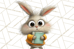 Bookish Bunnies PNG Clipart, Cozy Bunny Reading Product Image 3