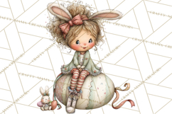 Easter Kids Clipart, Cute Easter Children, Bunny Ear Png Product Image 3