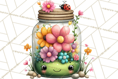 Spring Mini World Clipart, Cute Kawaii Garden Scenes PNG Product Image 3