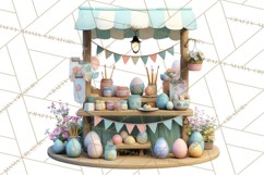Easter Bunny PNG Clipart Spring Market Stall Eggs Basket Product Image 3