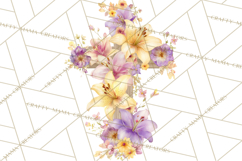 Easter Lily Cross Clipart, Pastel Bold Christian Crosses Png Product Image 3