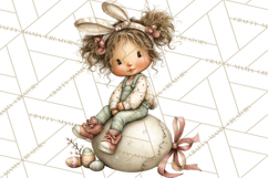 Easter Kids Clipart, Cute Easter Children, Bunny Ear Png Product Image 4