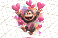 Kawaii Valentine Animals, Cute Heart Love Animals Png Product Image 4