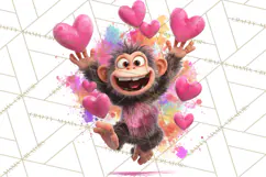 Kawaii Valentine Animals, Cute Heart Love Animals Png Product Image 4