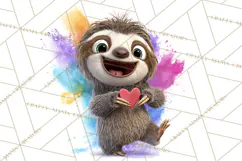 Kawaii Valentine Animals, Cute Heart Love Animals Png Product Image 5
