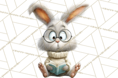 Bookish Bunnies PNG Clipart, Cozy Bunny Reading Product Image 5