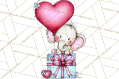Valentine Animals Clipart Cute Cartoon Characters PNG Product Image 2