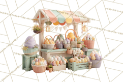 Easter Bunny PNG Clipart Spring Market Stall Eggs Basket Product Image 2