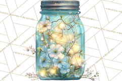 Spring Mason Jar Flowers Clipart, Floral Mason Jars PNG Product Image 2