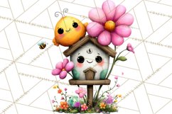 Spring Mini World Clipart, Cute Kawaii Garden Scenes PNG Product Image 2