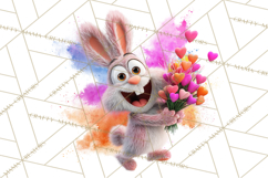 Kawaii Valentine Animals, Cute Heart Love Animals Png Product Image 2