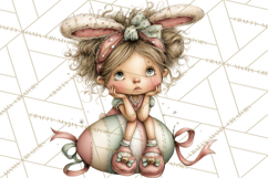 Easter Kids Clipart, Cute Easter Children, Bunny Ear Png Product Image 2