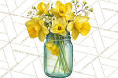 Spring Mason Jar Flowers Clipart, Floral Mason Jars PNG Product Image 3