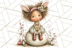 Easter Kids Clipart, Cute Easter Children, Bunny Ear Png Product Image 3