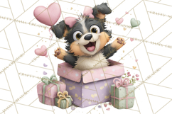 Valentine Dog Clipart PNG, Cute Valentine Dogs, Kids Product Image 3