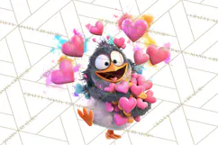 Kawaii Valentine Animals, Cute Heart Love Animals Png Product Image 3