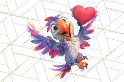 Kawaii Valentine Animals, Cute Heart Love Animals Png Product Image 4