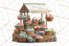 Easter Bunny PNG Clipart Spring Market Stall Eggs Basket Product Image 4