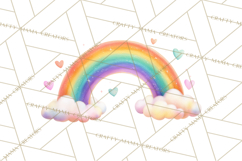 Rainbow Clipart, Pastel Rainbow Clip Art PNG, Spring Color Product Image 4