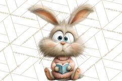 Bookish Bunnies PNG Clipart, Cozy Bunny Reading Product Image 4