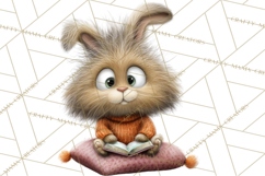Bookish Bunnies PNG Clipart, Cozy Bunny Reading Product Image 5