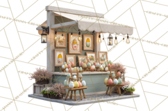 Easter Bunny PNG Clipart Spring Market Stall Eggs Basket Product Image 5